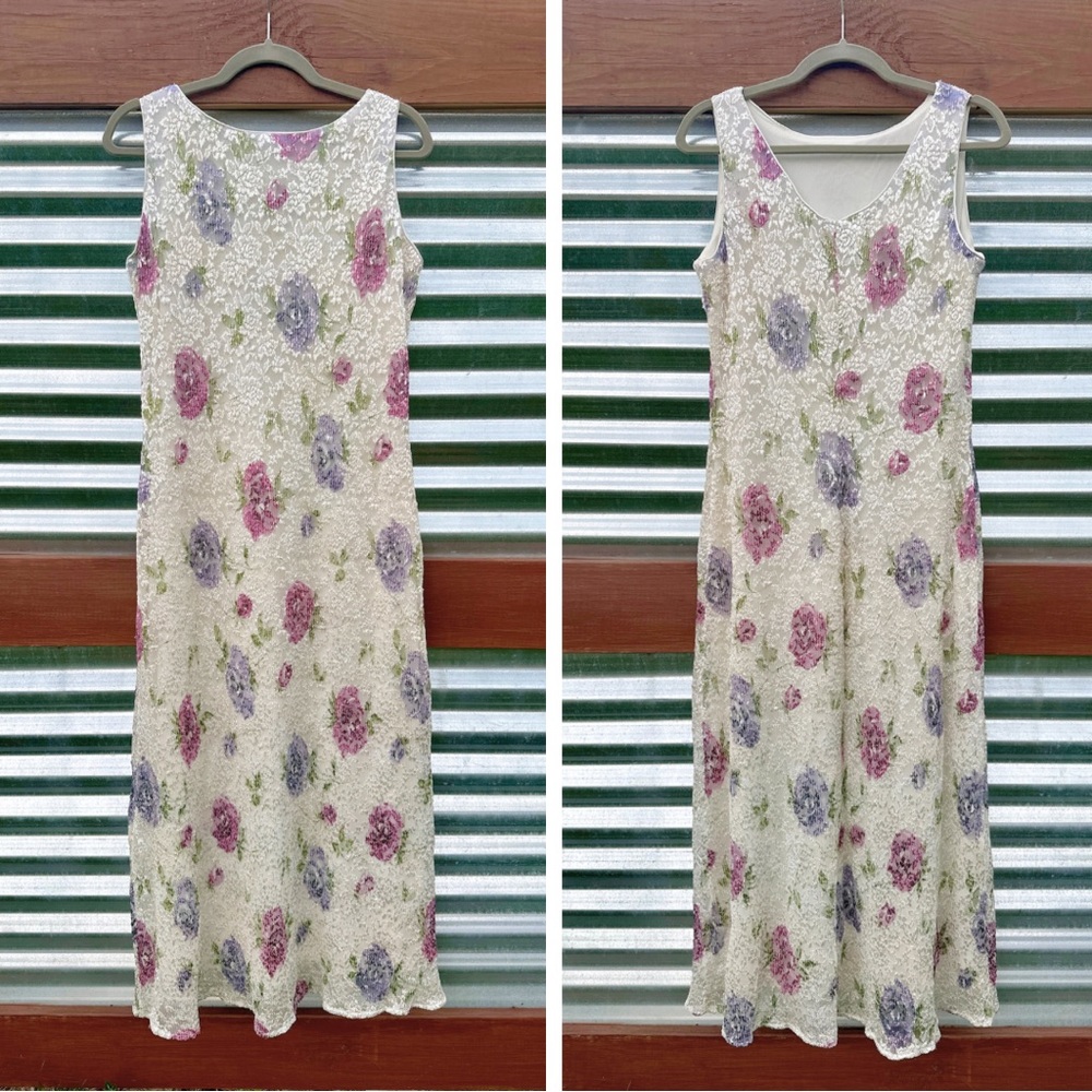 1980s Stretch Lace Maxi